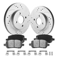 thumbnail image 1 of Funire Front Brake Kit for Chevrolet Cobalt 2005-2010 Geomet Drilled Rotors+Ceramic Brake Pads (10.1in) 256mm Brake Kits Replacement Brake Pad & Rotor Kit, 1 of 9