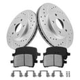 thumbnail image 1 of Funire Front Brake Kit for Chevrolet Malibu 2004-2008 Geomet Drilled Rotors+Ceramic Brake Pads (10.9in) 276mm Brakes And Rotors Kit Replacement Brake Pad & Rotor Kit, 1 of 10