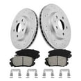 thumbnail image 1 of Funire Front Brake Kit for Chevrolet Malibu Limited 2016 Geomet Drilled Rotors+Ceramic Brake Pads (11.7in) 296mm Brakes And Rotors Kit Replacement Brake Pad & Rotor Kit, 1 of 10