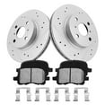 thumbnail image 1 of Funire Front Brake Kit for Chevrolet Prizm 1998-2002 Geomet Drilled Rotors+Ceramic Brake Pads (10in) 254.9mm Brakes And Rotors Kit Replacement Brake Pad & Rotor Kit, 1 of 9