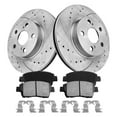 thumbnail image 1 of Funire Front Brake Kit for Toyota Prius 2004 2005 2006 2007 2008 2009 Drilled & Slotted Disc Brake Rotors Ceramic Brakes Pads Replacement Brake Pad and Rotor Kits: 10.04" inch Rotor, 1 of 11
