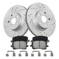 thumbnail image 1 of Funire Front Brake Pads And Rotors Kit Vented Compatible With Toyota Matrix 2003 2004 2005 2006 2007 2008 Drilled Slotted Brakes Rotors Ceramic Brake Pads Geomet (10.8in) 275mm Brakes And Rotors Kit, 1 of 11