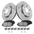 thumbnail image 1 of Funire Front Brake Pads And Rotors Kit Vented Compatible With Toyota Prius V 2012 2013 2014 2015 2016 2017 Drilled Slotted Brakes Rotors Ceramic Brake Pads (10.8in) 275mm Brakes And Rotors Kit, 1 of 10