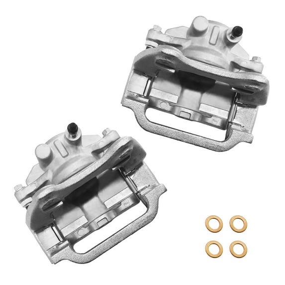 Funire Rear Brake Caliper with Bracket Compatible with Chevy Silverado 1500 2007-2019 | Rear Driver & Passenger Disc Brake Caliper Assembly for 18-B5030 18-B5031, Set of 2
