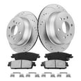 thumbnail image 1 of Funire Rear Brake Kit for Chevrolet Silverado 1500 2007-2013 Geomet Drilled Rotors+Ceramic Brake Pads (13.6in) 344.7mm Replacement Brake Pad & Rotor Kit, 1 of 9