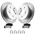 thumbnail image 1 of Funire Rear Brake Kit for Chevrolet Monte Carlo 2000-2005 Drilled Rotors+Ceramic Brake Pads Replacement Brake Pad & Rotor Kit, 1 of 10