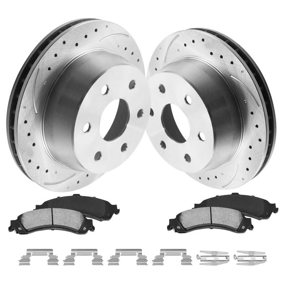 Funire Rear Brake Kit for Chevrolet Suburban 1500 2000-2006 Drilled Rotors+Ceramic Brake Pads Replacement Brake Pad & Rotor Kit