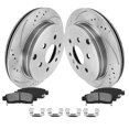 thumbnail image 1 of Funire Rear Brake Kit for Chevrolet Traverse 2009-2017 Drilled Rotors+Ceramic Brake Pads Replacement Brake Pad & Rotor Kit, 1 of 10