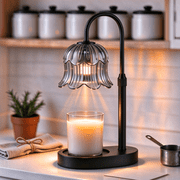 Black Candle Warmer Lamp with Timer & Dimmer, Birthday Gift for Mom & Women, Housewarming New Home Decor, Electric Jar Candle Melter with 2 Bulbs