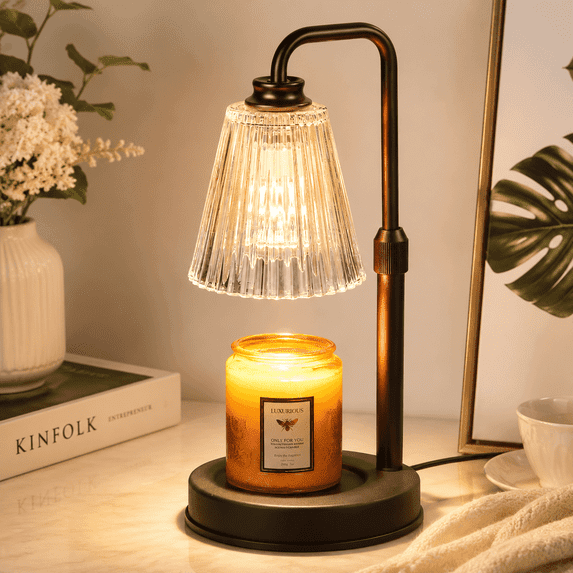 Funistree Candle Warmer Lamp with Timer and Dimmer, Adjustable Height Candle Warmer with 2*50W Bulbs, Gifts Candle Lamp Home Decor