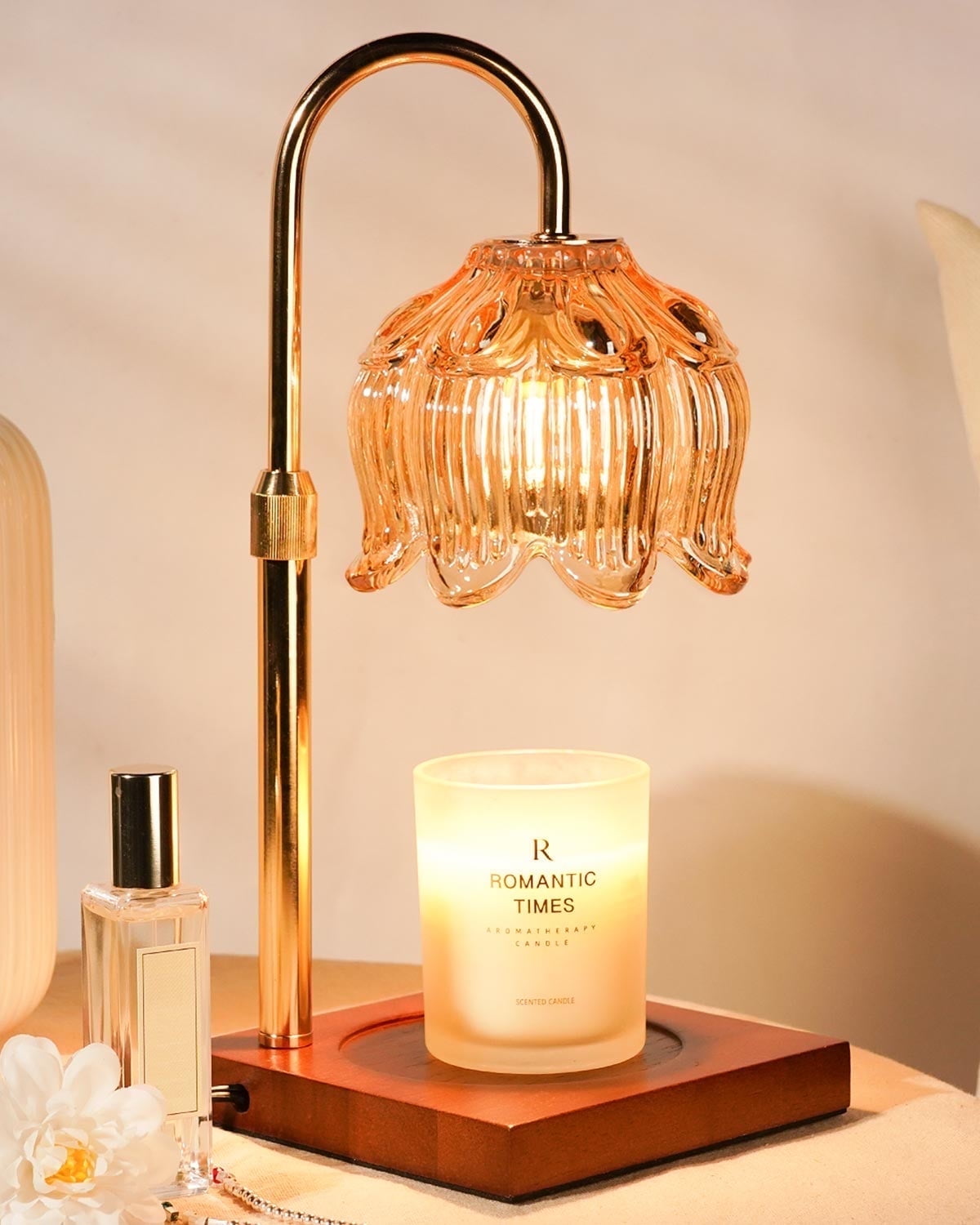 Funistree Flower Candle Warmer Lamp with Timer,Adjustable Electric Top Down Melter for Jar Candles and Scented Wax, Lotus Wax Warmer Light in Amber, Gift for Women, House Warming for New Home Decor - Walmart.com