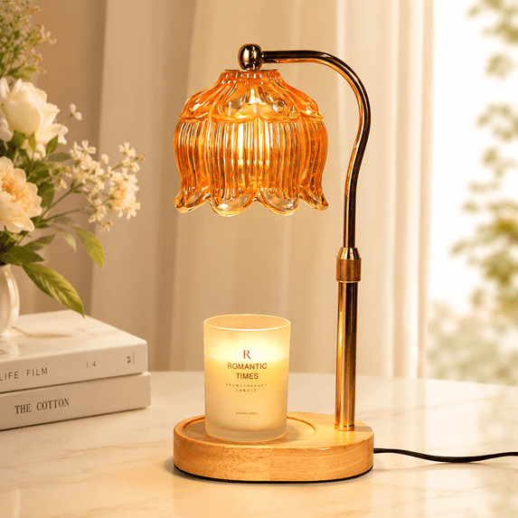 Funistree Flower Candle Warmer Lamp with Timer, Dimmable Candle Lamp Warmer, Christmas Birthday Gifts for Women Mom Her