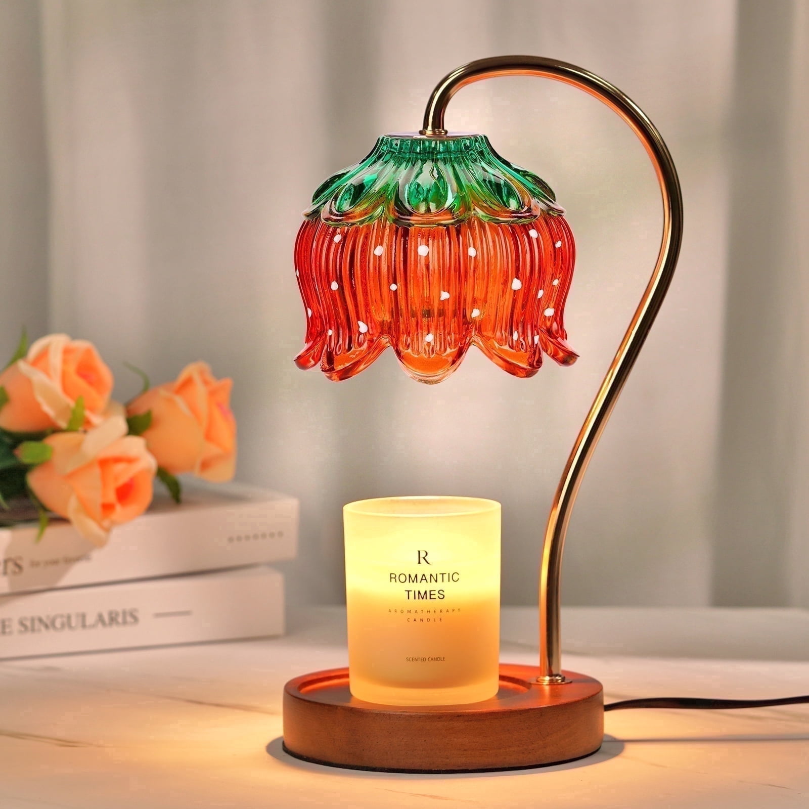 Funistree Strawberry Candle Warmer Lamp with Timer, Birthday Gifts for Women Mom, House Warming Gifts, Wax Melt Warmers for Jar Candles Home Decor