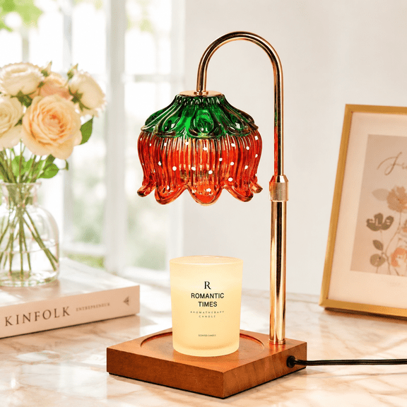 Funistree Strawberry Candle Warmer Lamp with Timer Dimmable, Birthday Gifts for Women Mom Wife, Candle Lamps for Jar Candles with 2 Bulbs