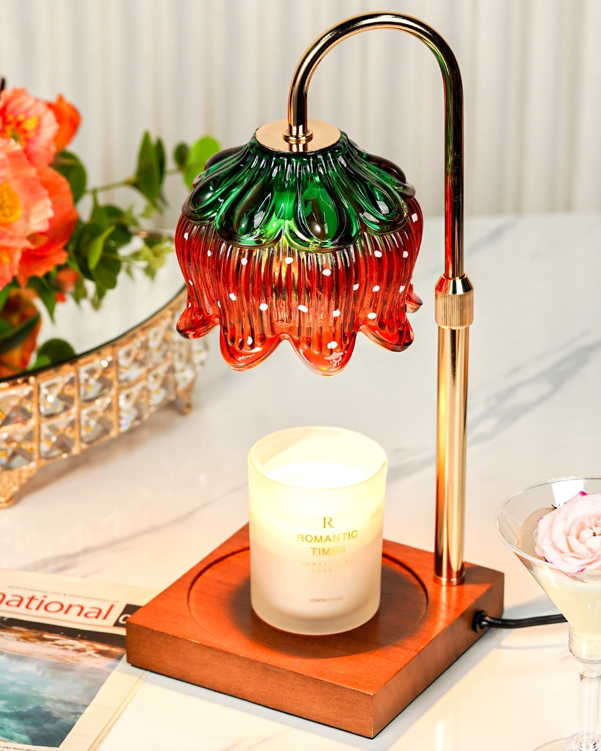 Funistree Strawberry Candle Warmer Lamp with Timer Dimmable
