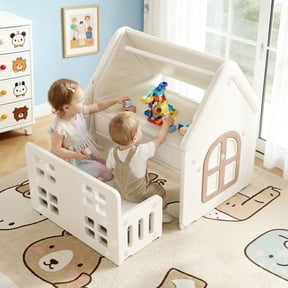 Funjoypals 9 in 1 Multifunctional Kids Activity Table Building Block Drawing Table for Children Kids Age 3-8 Indoor Playroom Bedroom