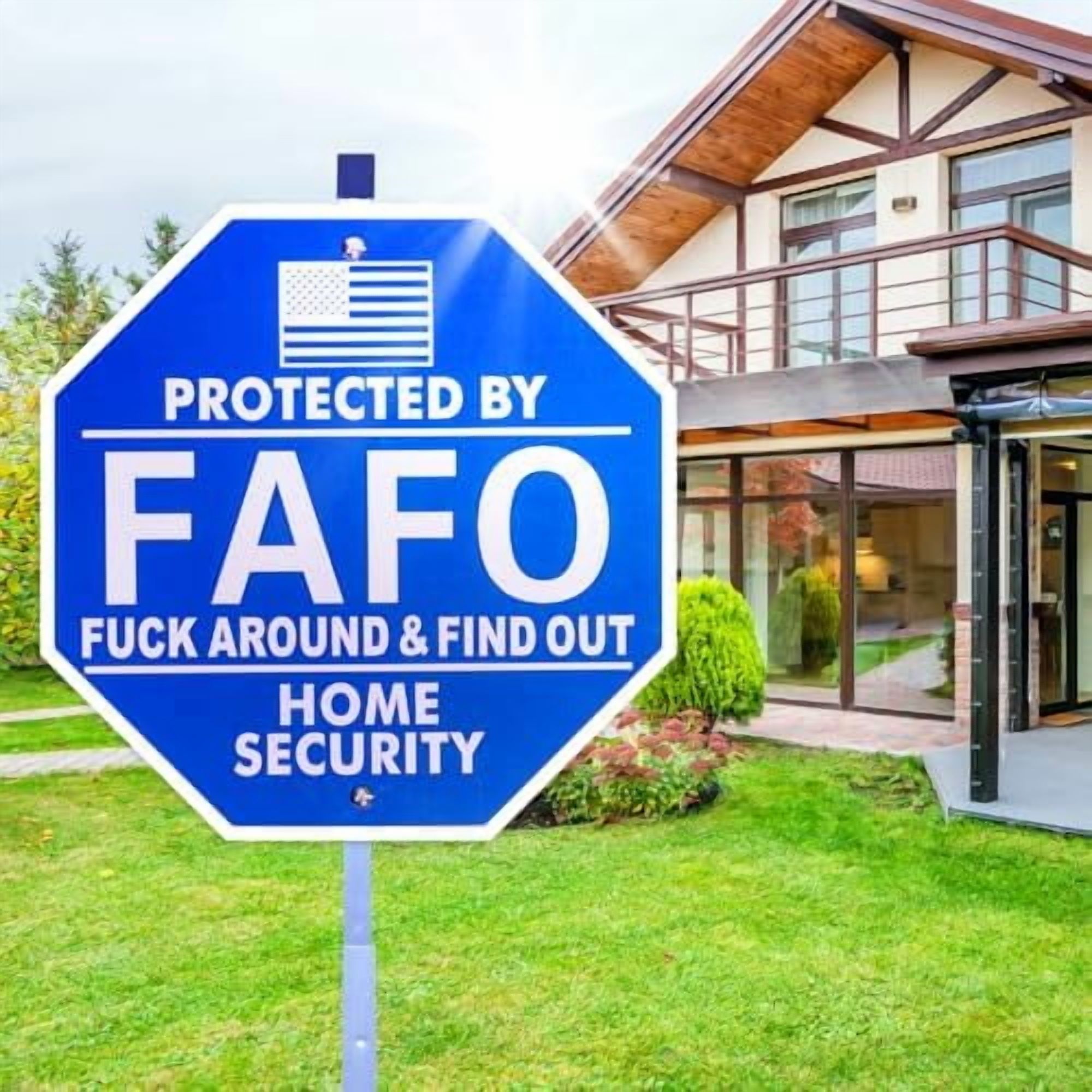 Patio Decor Security FAFO Around And Find Out Metal Security Yard Sign ...