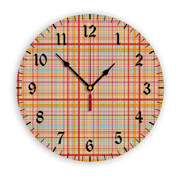 Funk Art Retro Wall Clock, Battery Operated, PVC Round Silent Non-Ticking Clock with Clear Numbers for Living Room, Kitchen, Bedroom, Office, School Decor 10inch-25cm