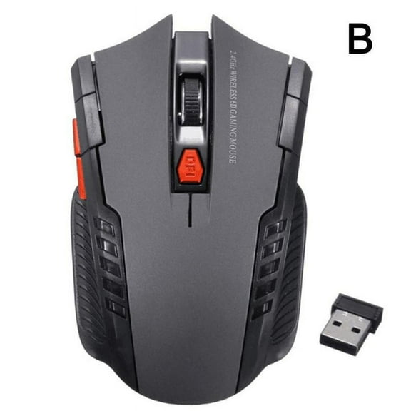 Funk Maus Gaming Kabellos Wireless Mouse fr PC Laptop K1U 202 Schwarz Rot
