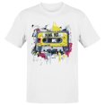 thumbnail image 1 of Funk Retro Cassette Graffiti Men's White T-shirt, 1 of 3