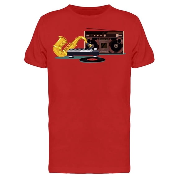 Funk Retro Saxophone Boombox Tee Men's -Image by Shutterstock
