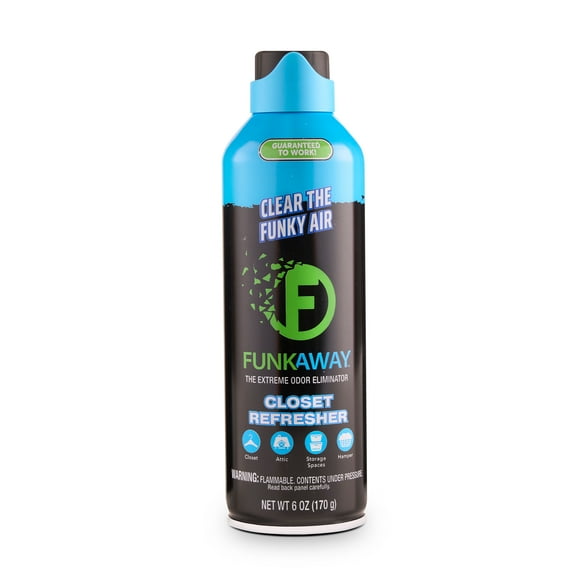FunkAway Air Deodorizer, Odor-Eliminating Closet Refresher AeroSpray, Fresh, 6 oz
