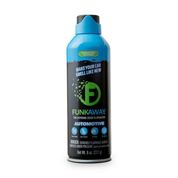 FunkAway Automotive Aerosol Spray, 8 oz., Extreme Odor Eliminator, Makes Your Car Smell New Again