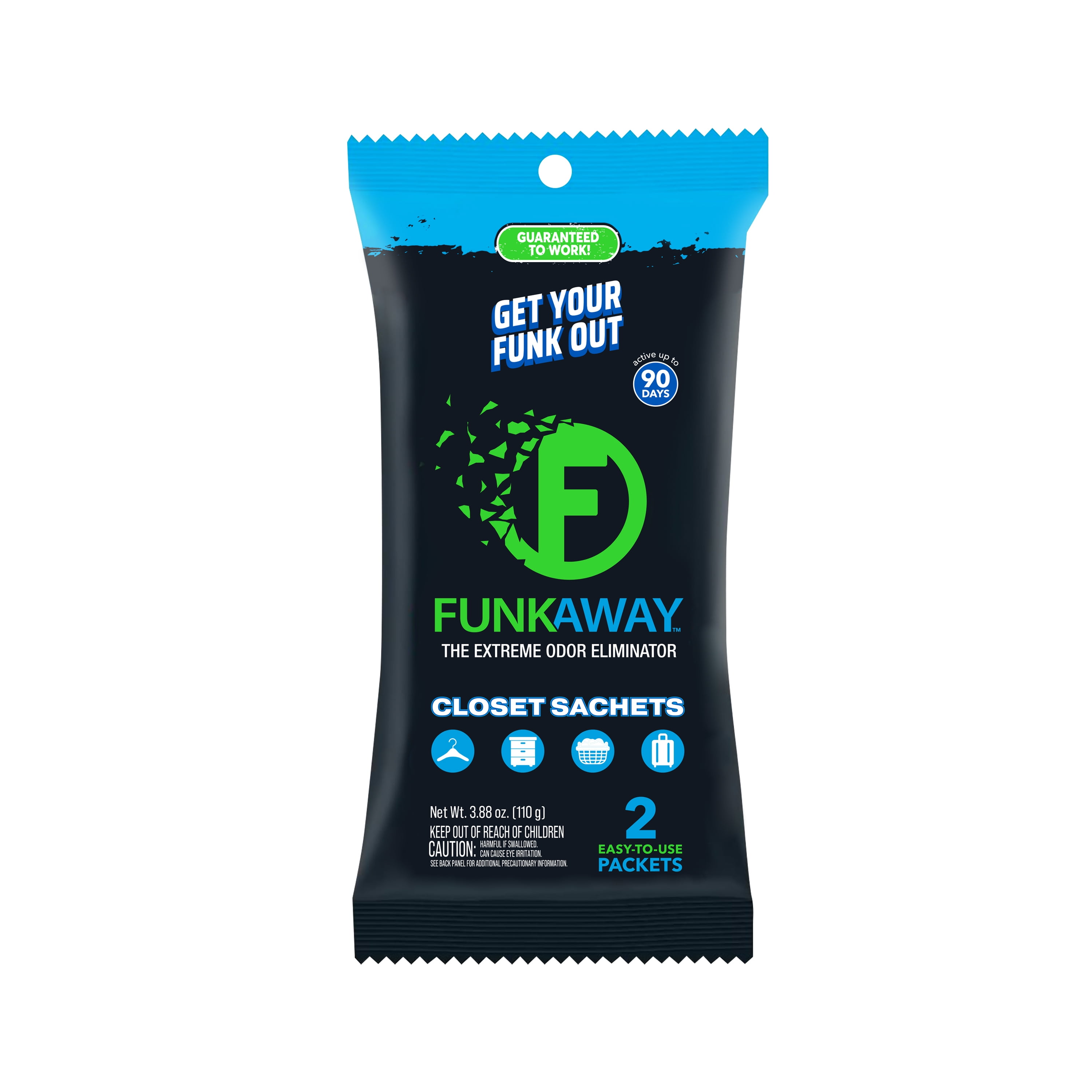 FunkAway Extreme Odor Eliminating Closet Sachet, Odor Absorbing Packet