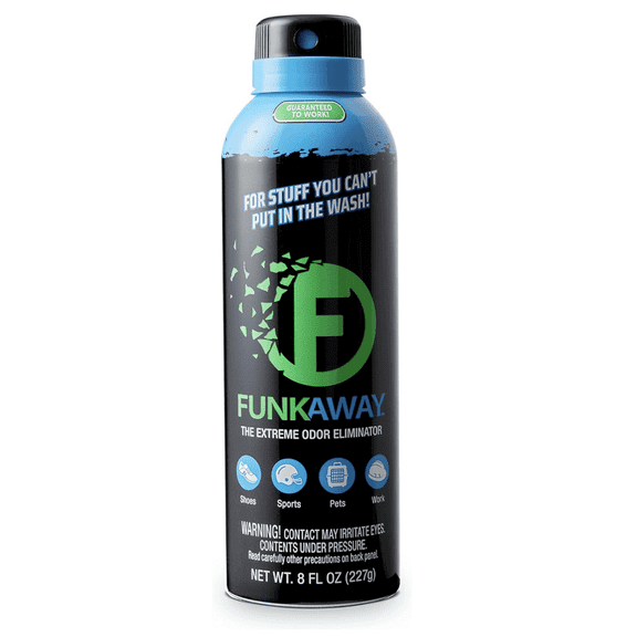 FunkAway Odor Eliminator Air Freshener, Extreme Deodorizer, Removes Shoe, Pet, Sweat, Smoke & Mildew Smells, Aerosol Spray, 8 oz
