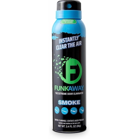 FunkAway Smoke Odor Eliminator Spray, Air Freshener & Deodorizer, for Cars and Homes, 3.4 oz