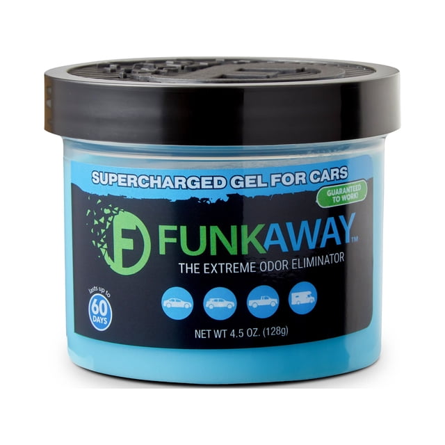 FunkAway Supercharged Gel for Cars, 4.5 oz., Extreme Odor Eliminator ...