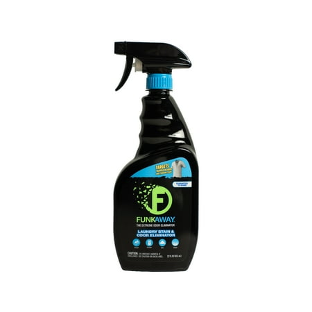FunkAway Laundry Odor Eliminator & Stain Remover, Pretreat, Pre-Wash Deodorizer Spray for Sweat, Smoke & Pet Smells, 22 FL oz
