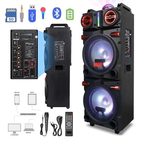 Funkeen Portable Bluetooth PA Speaker System, Rechargeable Outdoor Dual 10-Inch