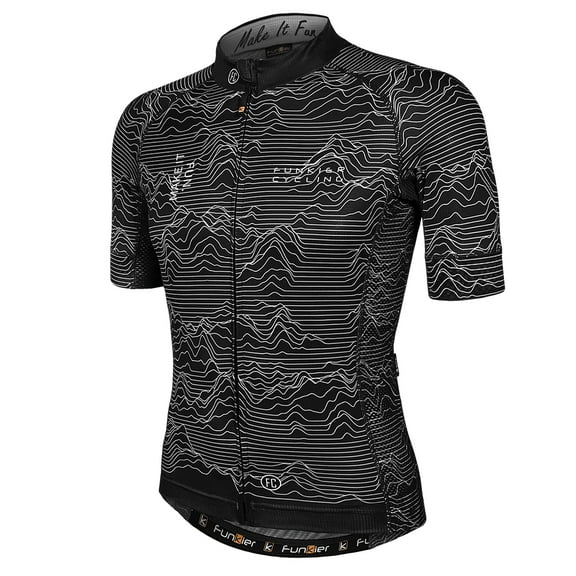Funkier Mirano Gents Pro Short Sleeve Jersey in Black - Large