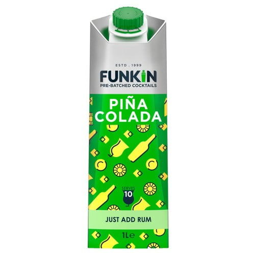 Funkin Pina Colada Cocktail Mixer 1L, British Import (Pack of 2)