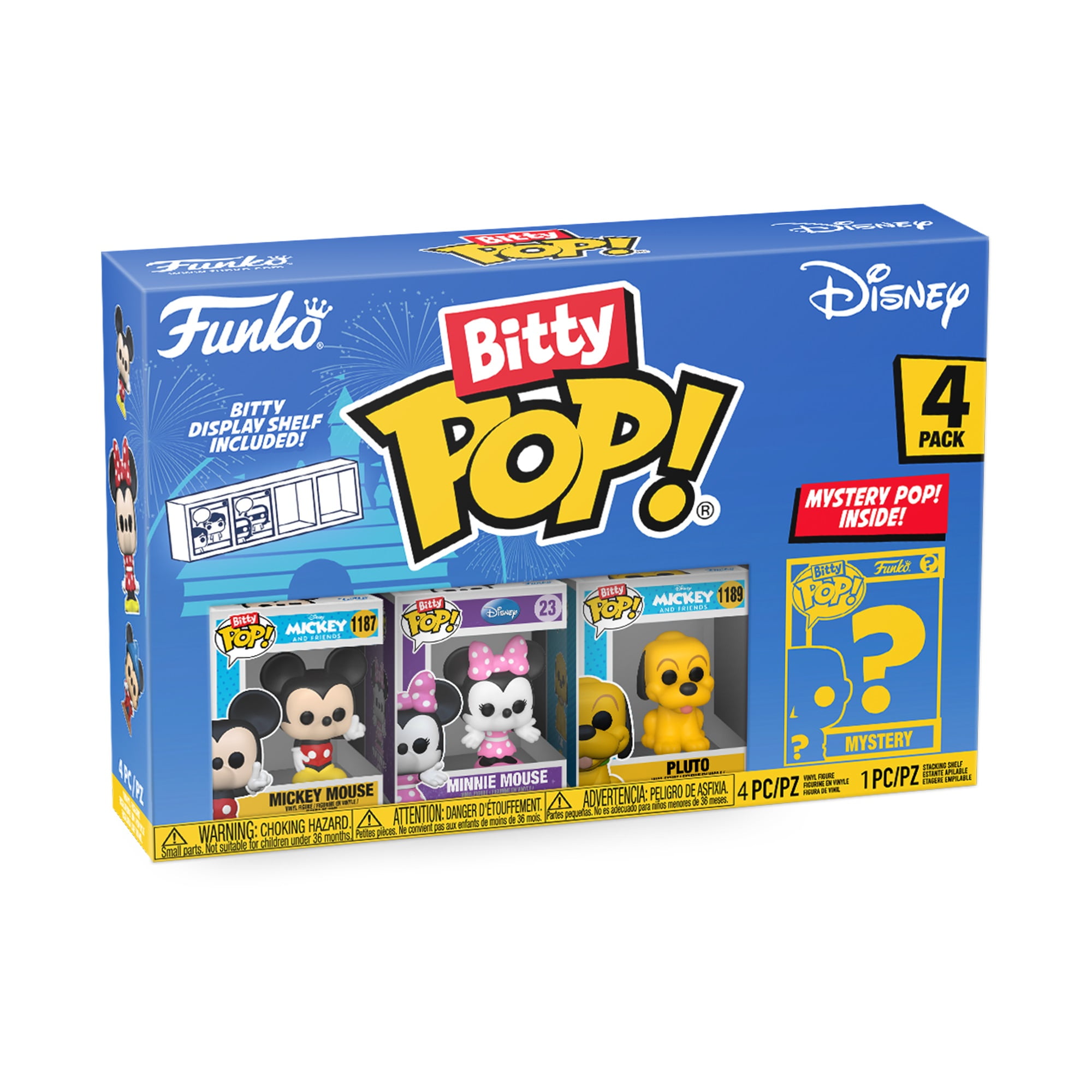 Funko Bitty Pop Disney Collectible Vinyl Figures Set with Display Shelf