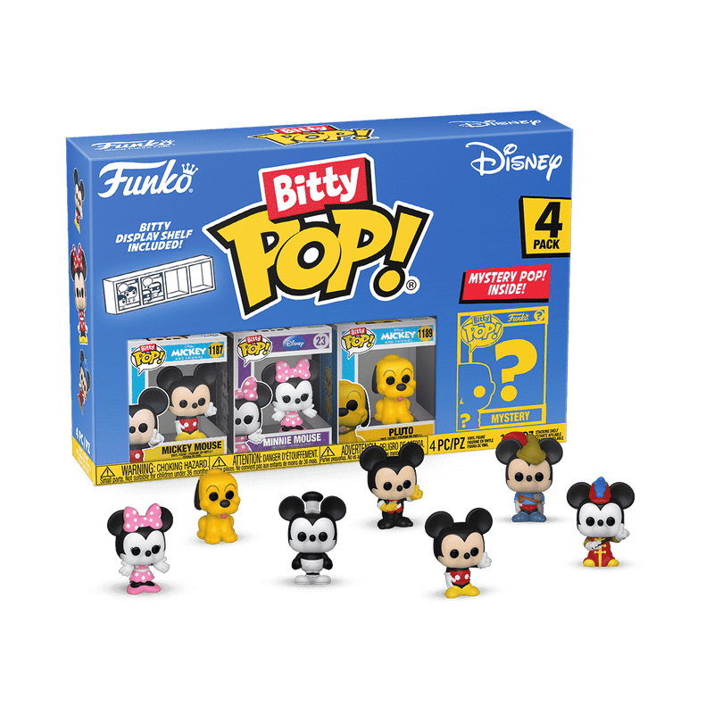 Funko Pop! Bitty Pop: Disney - Mickey Mouse, Minnie Mouse, Pluto