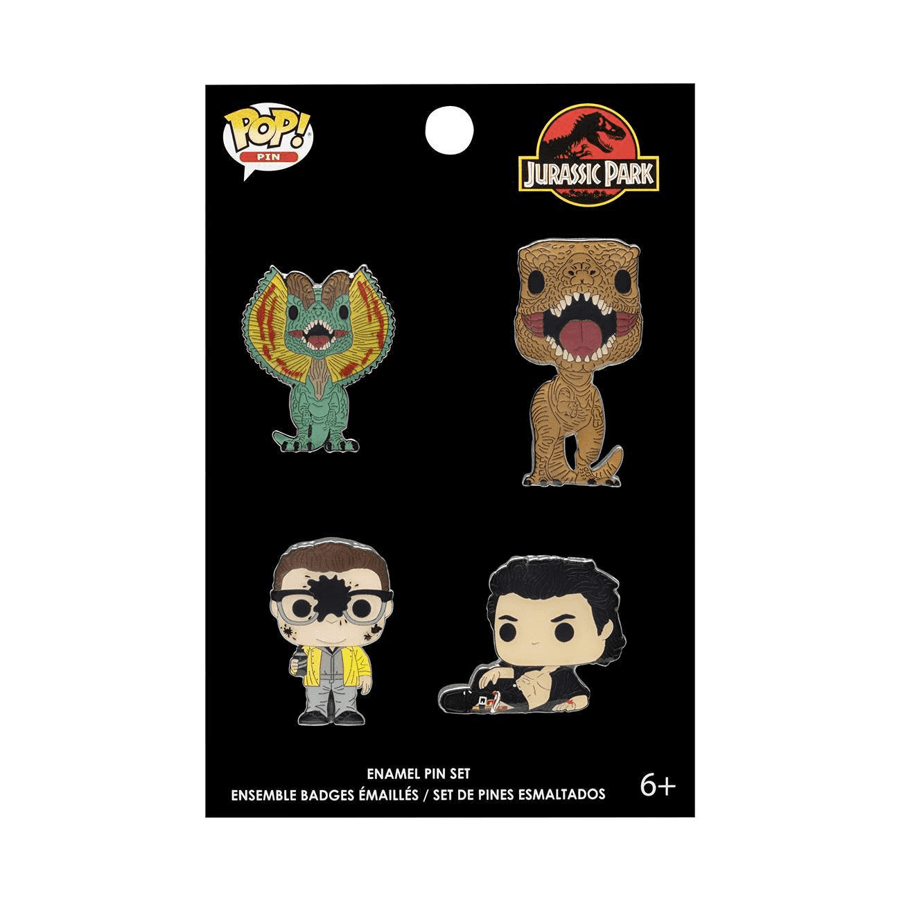 Funko 4pk Enamel Pins Jurassic Park, Adult Unisex, Grey