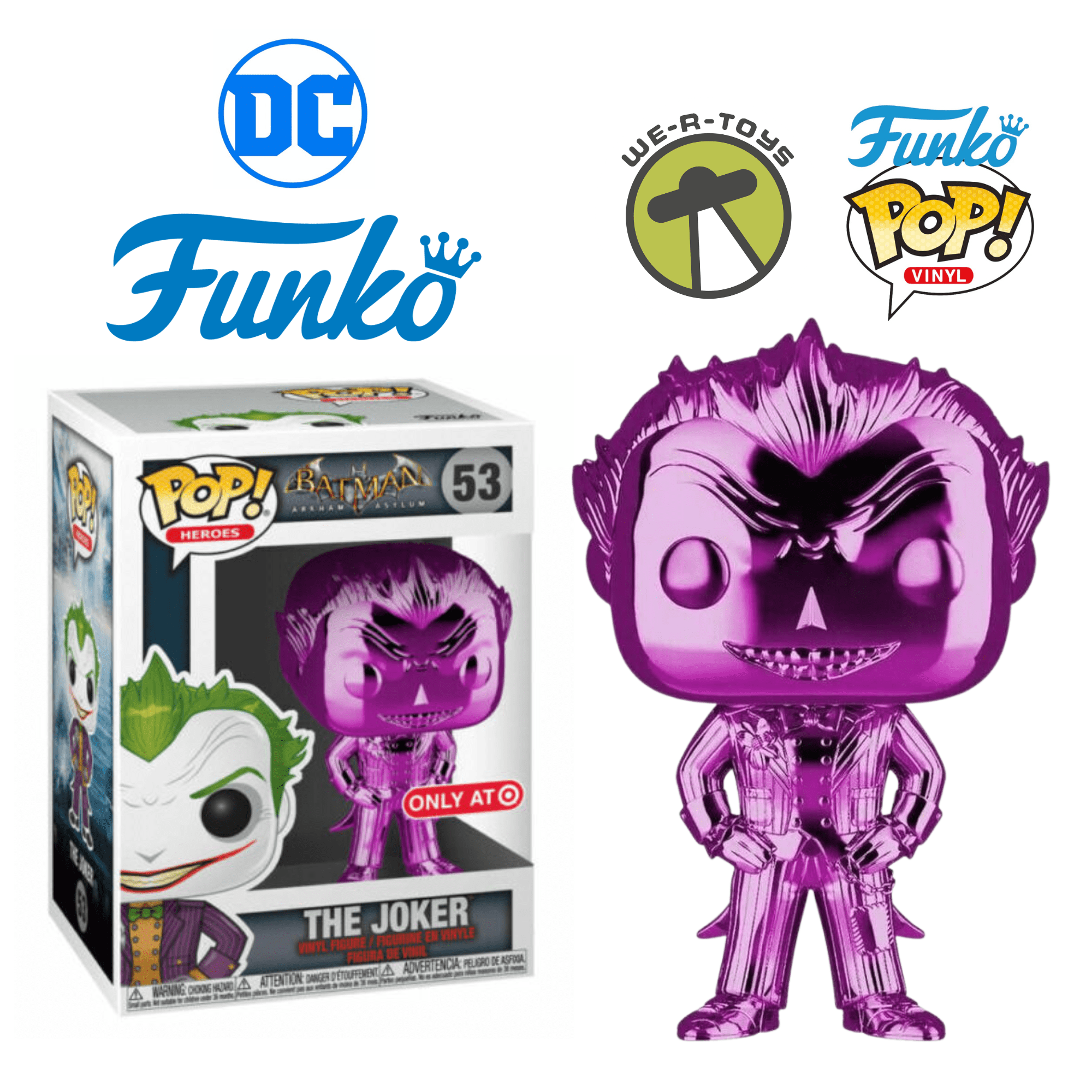 Funko Batman POP Heroes The Joker Vinyl Figure Purple Chrome