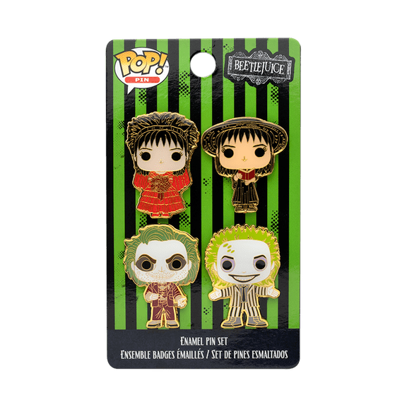 Funko Beetlejuice: Beetlejuice and Lydia - 4pc Enamel Pin Set - Walmart Exclusive