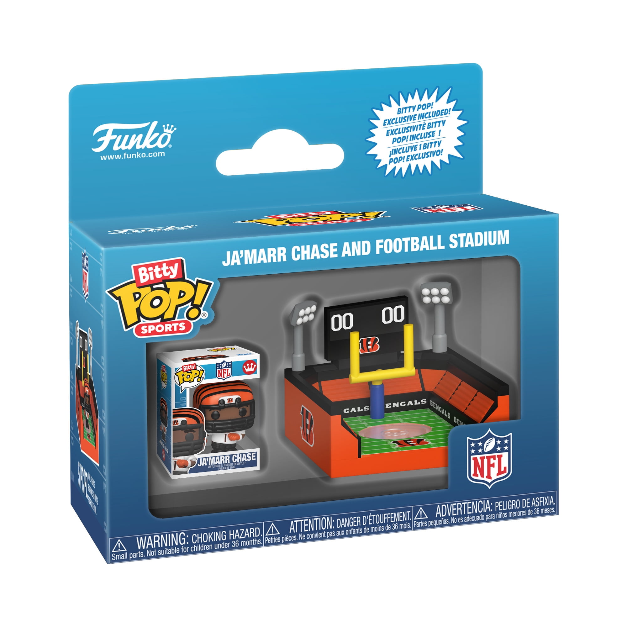 Funko Bitty POP Arena: NFL - Cincinnati Bengals with Ja'Marr Chase Collectible Vinyl Mini Figure