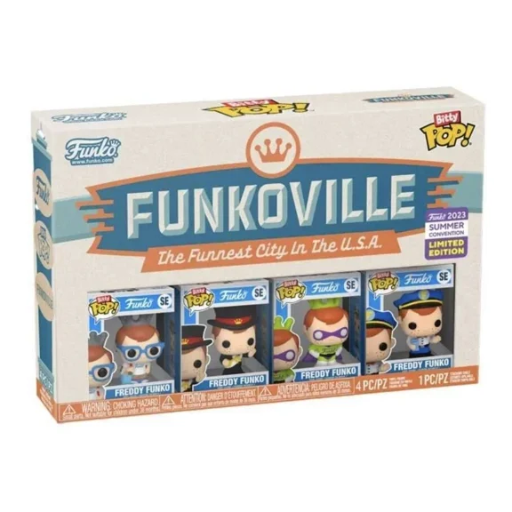 Funko Bitty Pop! Funkoville 4 Pack SDCC 2023 Shared Exclusive Freddy Funko