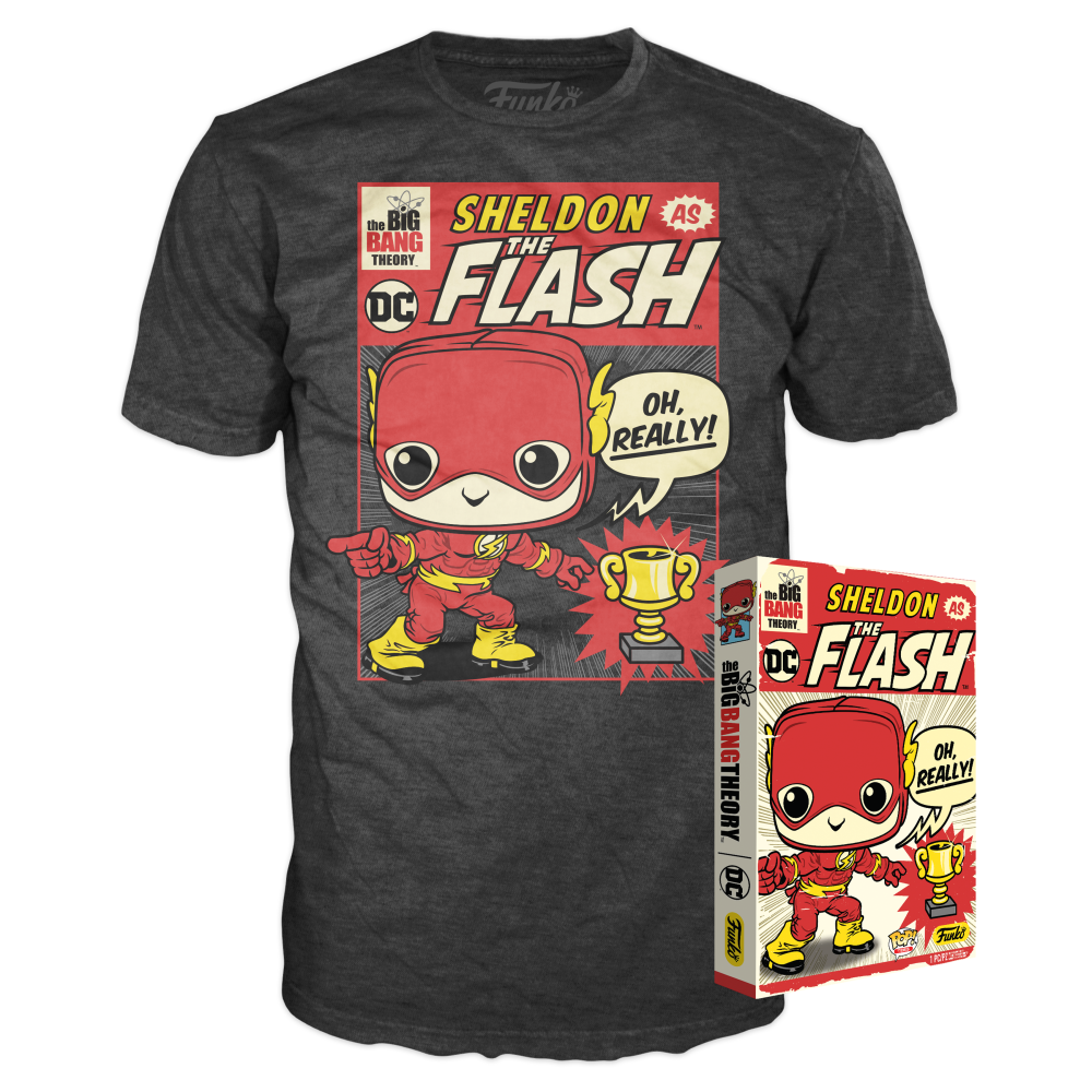 Funko Boxed Tee: Big Bang Theory - Sheldon as The Flash - M - Summer Convention Exclusive - image 1 of 3