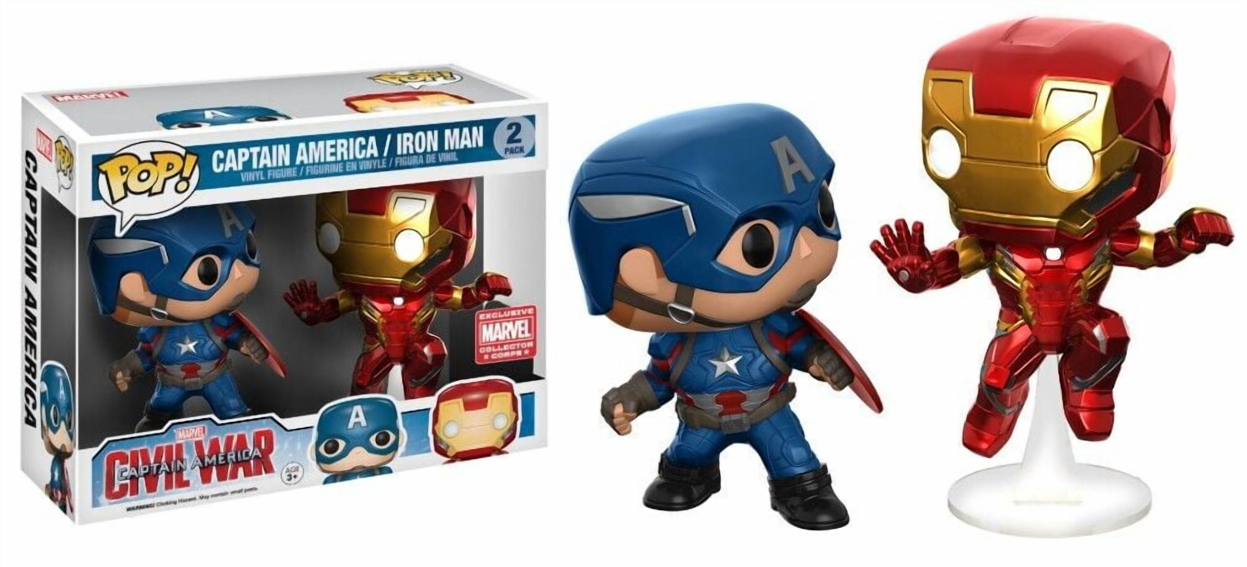 Funko Civil War POP! Marvel Captain America & Iron Man Exclusive Vinyl Bobble Head 2-Pack