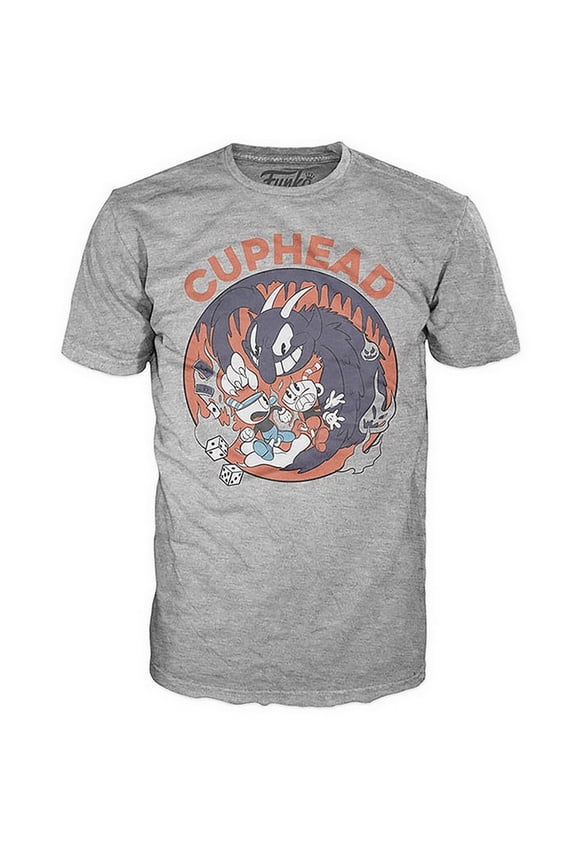 Cuphead Pop! Tees "Cuphead & Mugman vs The Devil" Men's T-Shirt: 2XL Male