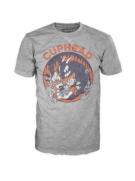 Cuphead Pop! Tees "Cuphead & Mugman vs The Devil" Men's T-Shirt: 2XL Male