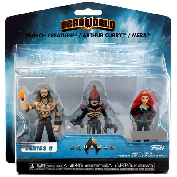 Funko DC Hero World Series 8 Trench Creature, Arthur Curry & Mera Vinyl Figure 3-Pack