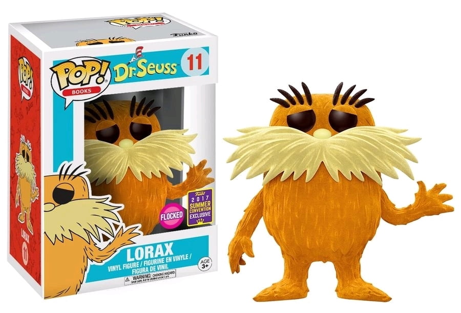 DR SEUSS LORAX FLOCKED FUNKO POP! VINYL FIGURE #11 SUMMER 2017