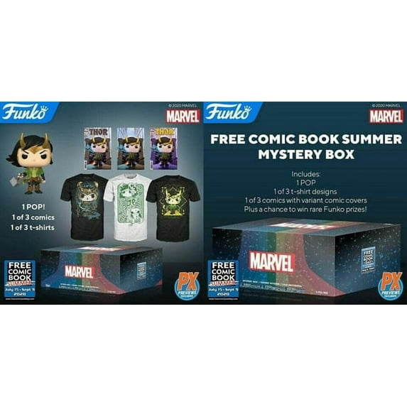 Funko Free Comic Book Day 2020 Marvel Mystery Box with Size Medium T-Shirt