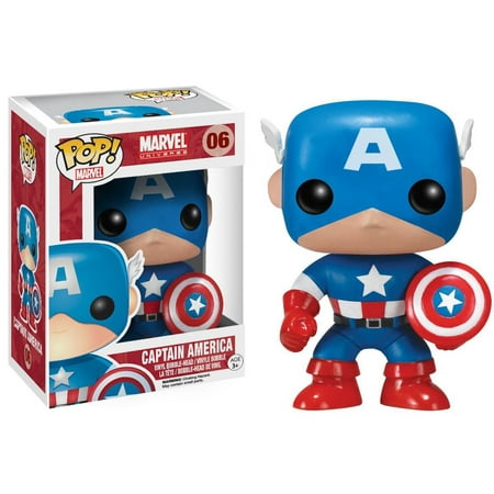 Funko Funko Marvel Comics Captain America Bobblehead Pop! Vinyl Figure Collectible Toy